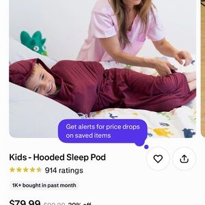 Hug sleep Kids Hooded Sleep Pod in Burgundy - Cozy Hooded Sleep Sack